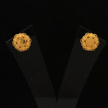 22cts Print Solid Gold 1.5cm Dangle Earrings Stepsister Gift Hot Selling Jewelry - £441.12 GBP
