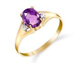 Galaxy Gold GG 14K Solid Yellow Gold Natural Diamond and Amethyst Ring f... - $951.38