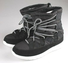 Neu Rue 21 Damen Schwarz Schnürschuh Innere Kunst Pelz Sneaker Winter/Sc... - $14.98