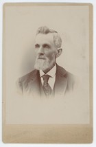 Circa 1890&#39;S Stunning Cabinet Card Older Gentleman Beard Suit Barnum Adrian Mi - £9.55 GBP