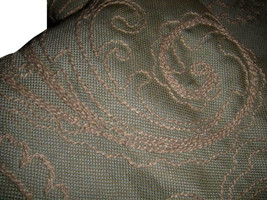 Croscill 2 Mardi Gras Euro Pillow Shams Sage Green W Beige Embroidered Paisley - $19.97