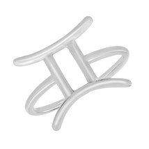 Astrological Zodiac Gemini Sign Sterling Silver Band Ring-7 - £12.79 GBP