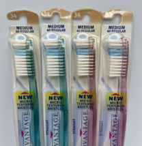 4 LOT Vintage 1996 Oral-B Advantage Toothbrush Medium Regular 40 Full Straight - £19.14 GBP