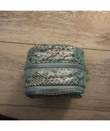 Nicole Miller Iridescent Aqua Blue Snake Skin Cosmetic Pouch - €13,30 EUR