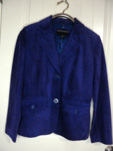 Bernardo PURPLE Suede Leather Jacket Size Small Fully Lined 2 pockets ex... - $24.74