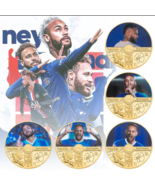  Neymar Soccer Football Player – 5pcs Gold Plated Collectible Coins with... - £30.68 GBP