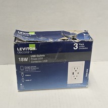 Leviton 15A Duplex Outlet &amp; USB Charger with USB-A &amp; USB-C, T5638-B3W 3-... - $29.69