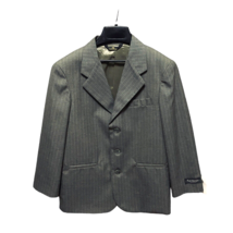 Vintage VanHeusen Boy&#39;s Gray and Tan Pinstripe Blazer Size 10 90&#39;s Style - $18.51