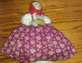 Vintage Cloth Woman Peasants Doll Strawberry Food Cover? Antique? - £59.01 GBP