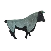 Vintage Hagen Renaker Black Bisque Bull Cow Turquoise Figurine *Repaired* - $154.28