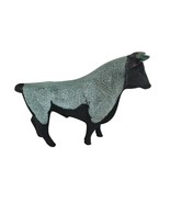Vintage Hagen Renaker Black Bisque Bull Cow Turquoise Figurine *Repaired* - £129.76 GBP