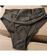 Tempt Me Women&#39;s Swimsuit bottom Retro  Ruched High Waist Bikini black new - $12.18 CAD