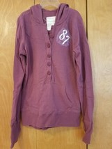 Aeropostale Maroon Half Button Sweatshirt With Hood Size Medium - $10.99