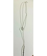 2 strands Necklace Silver Leaf Feather Two Stranded New  - £7.02 GBP