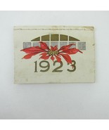 Antique 1923 Calendar Pad Red Poinsettia Flowers Green Art Deco 2.75 x 1.9 - £7.50 GBP