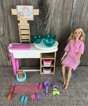 Mattel Barbie Face Mask Spa Day Playset Accessories Lot ~Missing A Few Pieces! - £11.74 GBP
