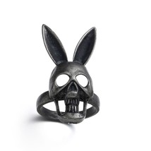 Harong Long Ear Rabbit Rings  Skeleton Bad Bunny Exquisite Rings Punk Band Lover - £8.66 GBP