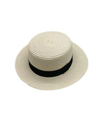 Men White Black Band Straw Hat-(55-58cm) - €12,78 EUR