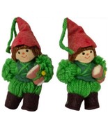 Hallmark 1978 Collectible Green Drummer Boy Vintage Christmas Yarn Ornament -2Pc - $17.81