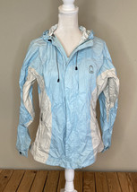 Sierra designs women’s full zip hooded Rain jacket Shell size XL blue white P6 - £9.73 GBP