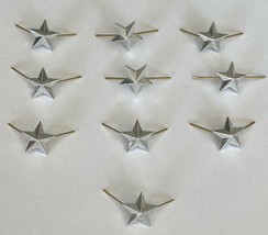 Lot of 10 USSR Army Lieutenant Epaulet Rank Star metal pin Silver 13 mm - $7.59