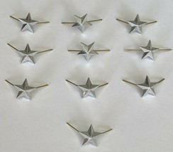 Lot of 10 USSR Army Lieutenant Epaulet Rank Star metal pin Silver 13 mm - £6.04 GBP