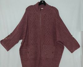 Simply Noelle Brand JCKT222Z Womens Mauve Zippered Sweater Jacket Size XXL image 2