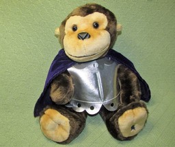 Noah's Ark Monkey Silver Knight Plush Animal Workshop Purple Cape 12" Stuffed - $10.80