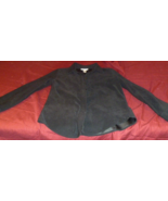 TALBOTS PETITES STRETCH SUEDE BLACK LONG SLEEVE BUTTON UP FORMAL CASUAL ... - €17,71 EUR