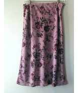 Vintage Sag Harbor Lined Floral on Purple Midi Skirt Size L Large - $26.05 CAD