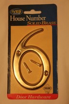 IVES SCHLAGE Solid Brass House Number &quot;6&quot; SIX New vintage (June 2000) se... - $7.92