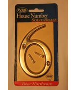 IVES SCHLAGE Solid Brass House Number "6" SIX New vintage (June 2000) sealed - $148.66 MXN