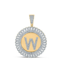 10kt Yellow Gold Mens Round Diamond W Letter Circle Charm Pendant 1-1/3 Cttw - £1,264.59 GBP