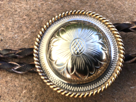 Bolo Tie Mixed Metals Southwestern Design Clean Ready to Wear - £17.52 GBP