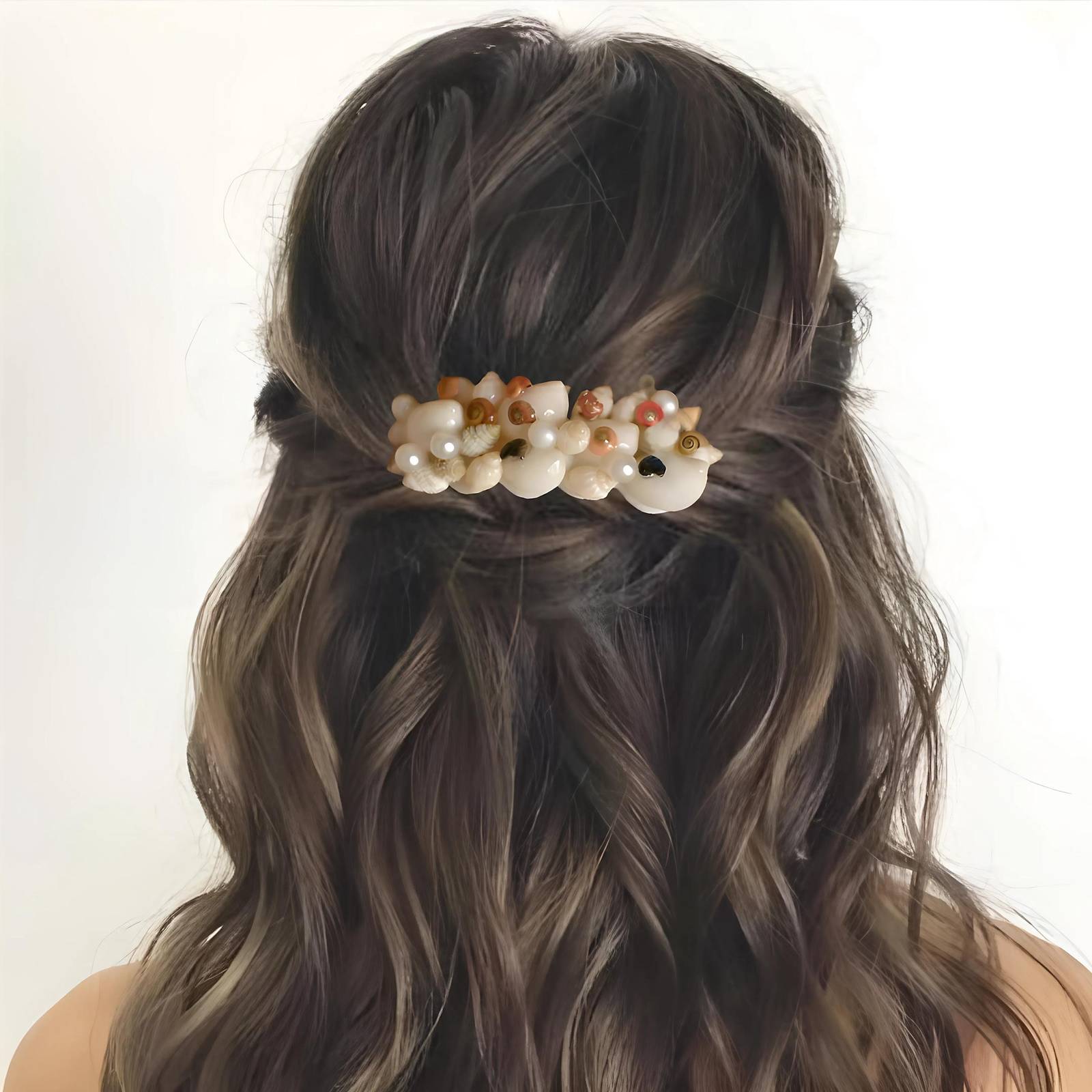 Seashell hair clip, Starfish hair clip, hair accessories, wedding access... - $13.00