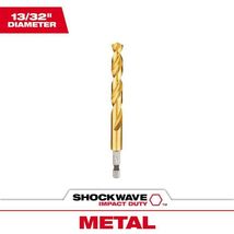 Milwaukee Shockwave 13/32 in. X 4.8 in. L Titanium Red Helix Drill Bit H... - $19.99