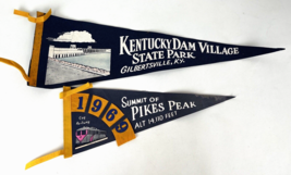2 60s 18/28” Felt Pennants Pikes Peak &amp; Kentucky Dam State Park Gilberts... - $54.44
