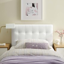 Lily Twin Upholstered Vinyl Headboard White MOD-5149-WHI - $91.97