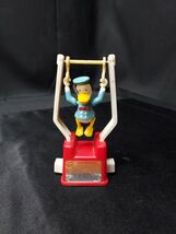 1970s WALT DISNEY DONALD DUCK  TRICKY TRAPEZE PUSH BUTTON  ACROBAT TOY W... - $14.37
