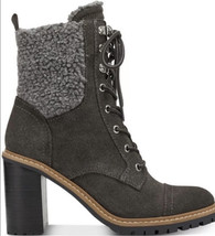 NEW Nine West Women&#39;s Phaedra Natural Suede Boot Dark Gray Size 9 NIB - $128.69