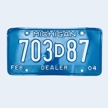2004 United States Michigan Base Dealer License Plate 703D87 - £13.15 GBP