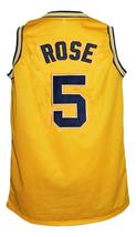 Jalen Rose #5 Custom College Basketball Jersey New Sewn Yellow Any Size image 5