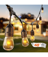 48 FT Outdoor String Lights Commercial Grade Weatherproof Strand, 18 Edi... - €34,39 EUR