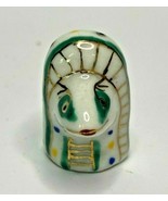 Vintage Chinese Hand Painted Zodiac Animal Shaped Thimble Porcelain &quot;Sna... - £10.38 GBP