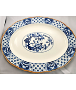 wood sons england Stanley Blue Oval Platter - $13.86