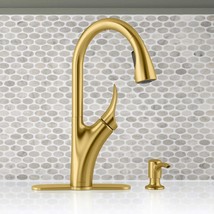 New Kohler Transitional Pull-Down Kitchen Faucet REC26448-SD-2MB Gold Finish - £130.56 GBP
