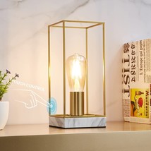 Touch Control Table Lamp Modern Reading Desk Nightstand Industrial Marble Gold - £39.74 GBP
