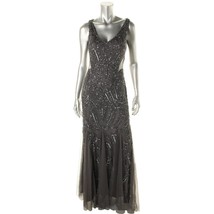 Adrianna Papell New Womens Gray Embellished Cut-Out Back Dress   10    $299 - £132.43 GBP
