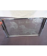 Vintage Chrome &amp; Etched Glass Serving Tray 10 x 18 Mary Maid Irish Setter - $47.62 CAD