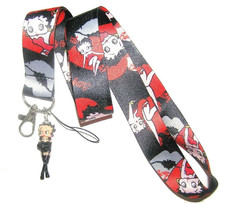 Betty Boop Lanyard ID Badge Holder With Betty Charm In Sexy Black Lingerie - $18.90